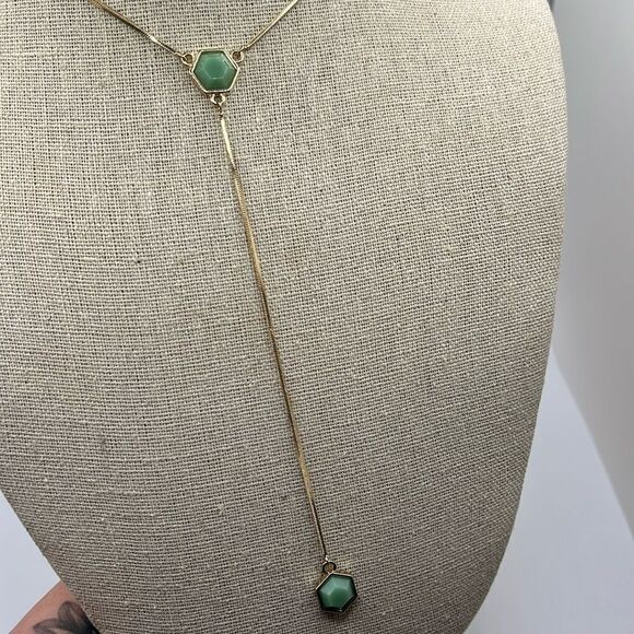 Park Lane NWOT gold and green beaded drop long necklace - Picture 7 of 12